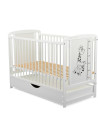 BN-BOTIMG8CM02AL,BabyNeeds - Patut din lemn Timmi Girafa 120x60 cm, Cu sertar cu capac, Din lemn de pin si mdf, Stabil si rezist