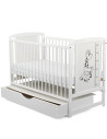 BN-BOTIMG8CM02AL,BabyNeeds - Patut din lemn Timmi Girafa 120x60 cm, Cu sertar cu capac, Din lemn de pin si mdf, Stabil si rezist