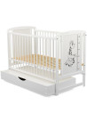 BN-BOTIMG8CM02AL,BabyNeeds - Patut din lemn Timmi Girafa 120x60 cm, Cu sertar cu capac, Din lemn de pin si mdf, Stabil si rezist