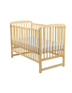 BN-BOOLA12CM03NT,BabyNeeds - Patut din lemn Ola 120x60 cm, Cu laterala culisanta, Din lemn de pin, Stabil si rezistent, Inaltime 2