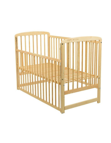 BN-BOOLA12CM03NT,BabyNeeds - Patut din lemn Ola 120x60 cm, Cu laterala culisanta, Din lemn de pin, Stabil si rezistent, Inaltime