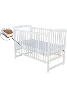 BN-BOOLA12CM01AL,BabyNeeds - Patut din lemn Ola 120X60 cm, Din lemn de pin, Stabil si rezistent, Inaltime saltea reglabila pe 3 