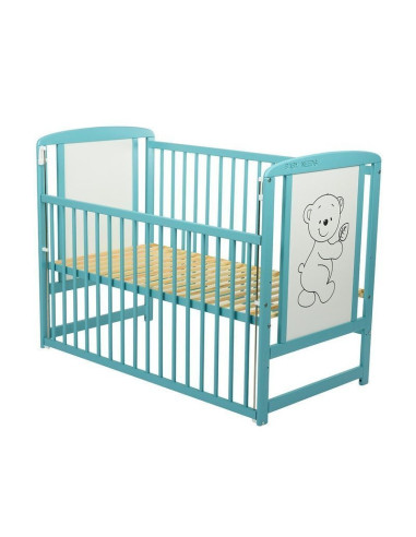 BN-BOTIM12CM03MIN,BabyNeeds - Patut din lemn Timmi 120x60 cm, Cu laterala culisanta, Din lemn de pin si mdf, Stabil si rezistent