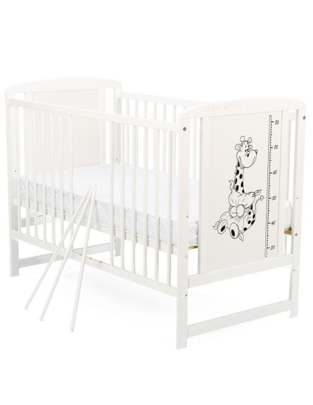 BN-BOTIMG12CM01AL,BabyNeeds - Patut din lemn Timmi Girafa 120x60 cm, Din lemn de pin si mdf, Stabil si rezistent, Inaltime salte