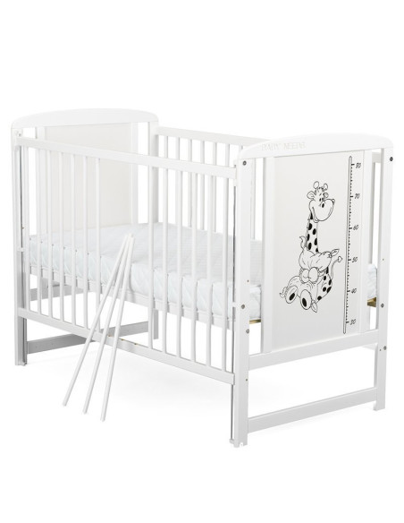BN-BOTIMG12CM03AL,BabyNeeds - Patut din lemn Timmi Girafa 120x60 cm, Cu laterala culisanta, Din lemn de pin si mdf, Stabil si re