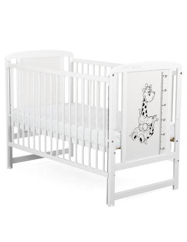 BN-BOTIMG12CM03AL,BabyNeeds - Patut din lemn Timmi Girafa 120x60 cm, Cu laterala culisanta, Din lemn de pin si mdf, Stabil si re