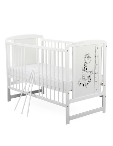 BN-BOTIMG12CM03AL,BabyNeeds - Patut din lemn Timmi Girafa 120x60 cm, Cu laterala culisanta, Din lemn de pin si mdf, Stabil si re
