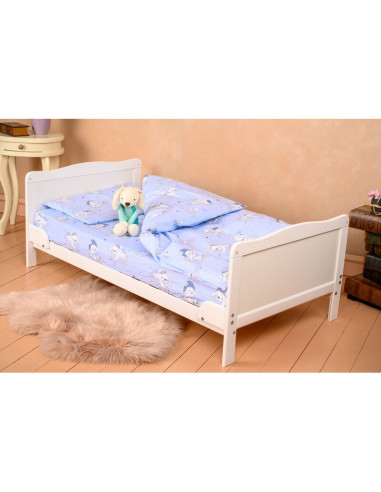BN-BONAD12CM01AL,BabyNeeds - Patut din lemn Nadia transformabil pentru bebe si junior, 140x70 cm, Din lemn de pin si mdf, Stabil