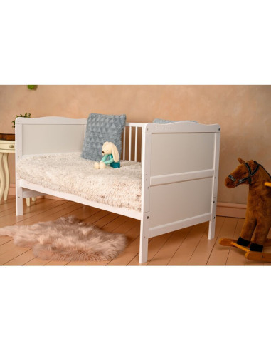 BN-BONAD12CM01AL,BabyNeeds - Patut din lemn Nadia transformabil pentru bebe si junior, 140x70 cm, Din lemn de pin si mdf, Stabil