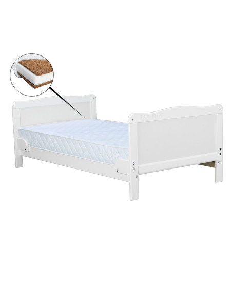 BN-BONAD12CM01AL,BabyNeeds - Patut din lemn Nadia transformabil pentru bebe si junior, 140x70 cm, Din lemn de pin si mdf, Stabil