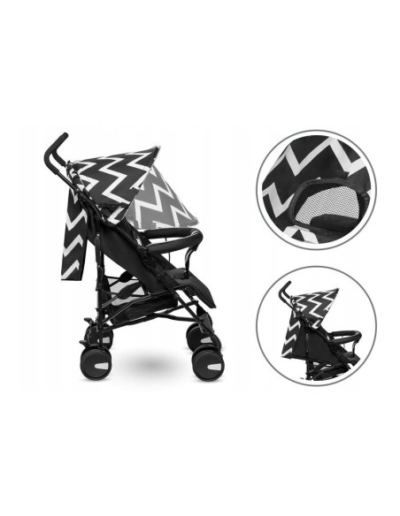 BN-LO-ELIA OSLO_BLACK/WHITE,Lionelo - Carucior sport Elia Oslo, Cu husa de picioare, Cu plasa de tantari, Conform cu standardul 