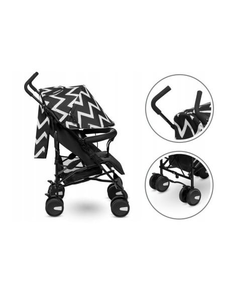 BN-LO-ELIA OSLO_BLACK/WHITE,Lionelo - Carucior sport Elia Oslo, Cu husa de picioare, Cu plasa de tantari, Conform cu standardul 