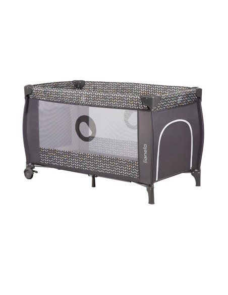 BN-LO-Sven Plus_Grey_Scandi,Lionelo - Patut pliant cu doua nivele Sven Plus, 120x60 cm, arcada jucarii, masuta de infasat, vibra