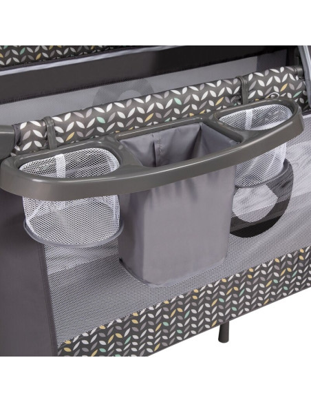 BN-LO-Sven Plus_Grey_Scandi,Lionelo - Patut pliant cu doua nivele Sven Plus, 120x60 cm, arcada jucarii, masuta de infasat, vibra