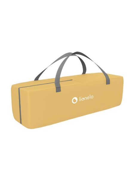 BN-LO-Sven Plus_Yellow_Scandi,Lionelo - Patut pliant cu doua nivele Sven Plus, 120x60 cm, arcada jucarii, masuta de infasat, vib