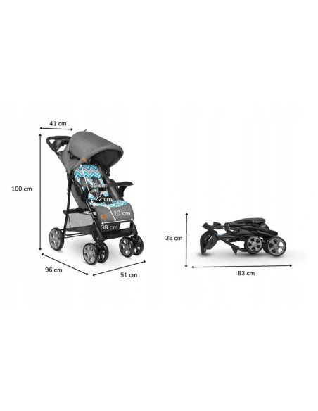 BN-LO-EMMA PLUS_BLUE_SCANDI,Lionelo - Carucior sport Emma Plus, Cu tavita, 2 Suporturi pentru pahar, Geanta accesorii, Conform c