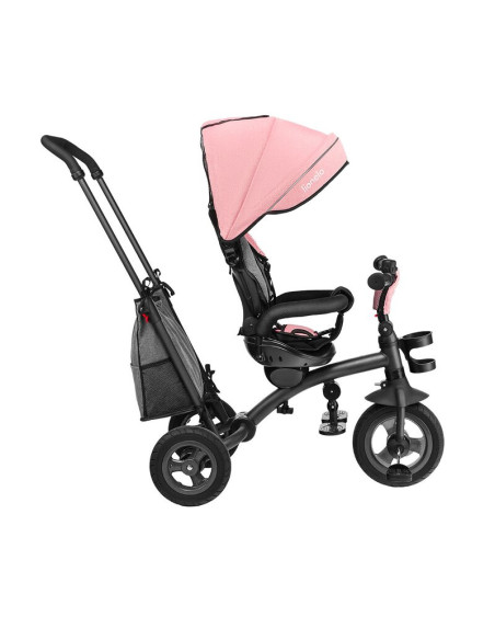BN-LO-TRISCANDY_ROSE/GREY,Lionelo - Tricicleta Tris, Mecanism de pedalare libera, Suport picioare, Control al directiei, Scaun r