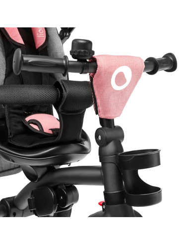BN-LO-TRISCANDY_ROSE/GREY,Lionelo - Tricicleta Tris, Mecanism de pedalare libera, Suport picioare, Control al directiei, Scaun r