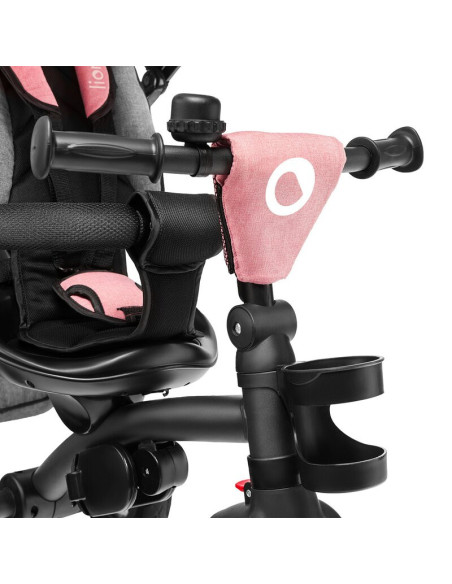 BN-LO-TRISCANDY_ROSE/GREY,Lionelo - Tricicleta Tris, Mecanism de pedalare libera, Suport picioare, Control al directiei, Scaun r