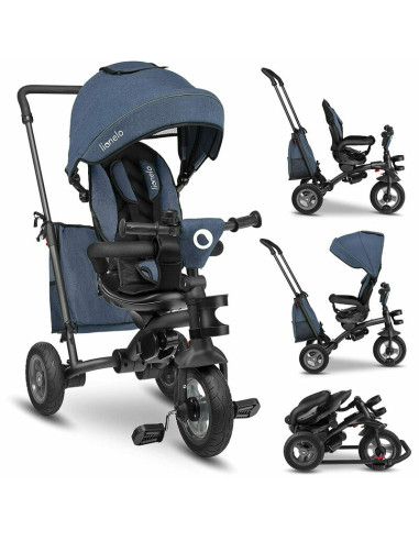 BN-LO-TRIS_JEANS,Lionelo - Tricicleta Tris, Mecanism de pedalare libera, Suport picioare, Control al directiei, Scaun reversibil
