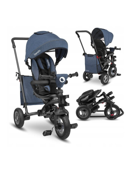 BN-LO-TRIS_JEANS,Lionelo - Tricicleta Tris, Mecanism de pedalare libera, Suport picioare, Control al directiei, Scaun reversibil