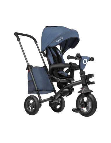 BN-LO-TRIS_JEANS,Lionelo - Tricicleta Tris, Mecanism de pedalare libera, Suport picioare, Control al directiei, Scaun reversibil