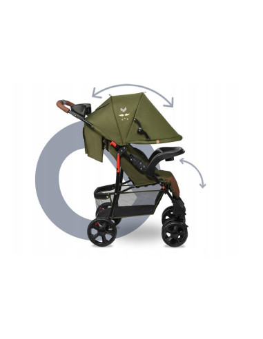 BN-LO-EMMA PLUS_FOREST_GREEN,Lionelo - Carucior sport Emma Plus, Cu tavita, 2 Suporturi pentru pahar, Geanta accesorii, Conform 