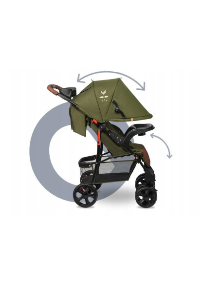 BN-LO-EMMA PLUS_FOREST_GREEN,Lionelo - Carucior sport Emma Plus, Cu tavita, 2 Suporturi pentru pahar, Geanta accesorii, Conform 