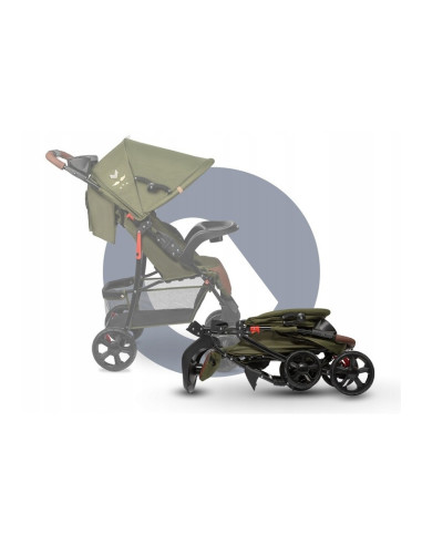 BN-LO-EMMA PLUS_FOREST_GREEN,Lionelo - Carucior sport Emma Plus, Cu tavita, 2 Suporturi pentru pahar, Geanta accesorii, Conform 