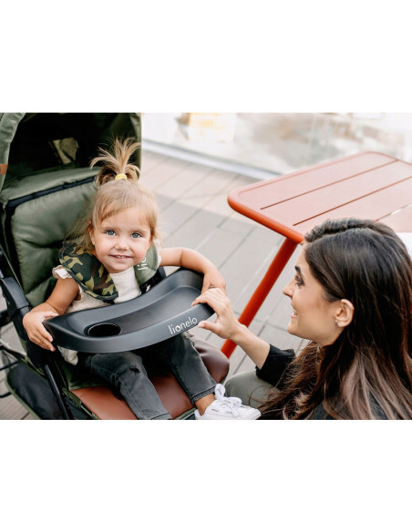 BN-LO-EMMA PLUS_FOREST_GREEN,Lionelo - Carucior sport Emma Plus, Cu tavita, 2 Suporturi pentru pahar, Geanta accesorii, Conform 