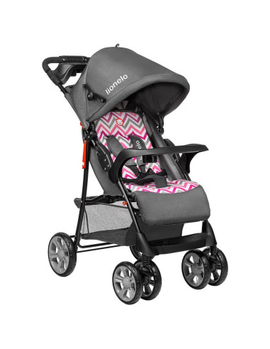 BN-LO-EMMA PLUS_PINK_SCANDI,Lionelo - Carucior sport Emma Plus, Cu tavita, 2 Suporturi pentru pahar, Geanta accesorii, Conform c