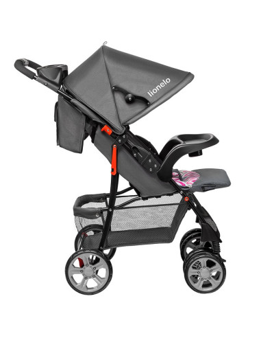BN-LO-EMMA PLUS_PINK_SCANDI,Lionelo - Carucior sport Emma Plus, Cu tavita, 2 Suporturi pentru pahar, Geanta accesorii, Conform c