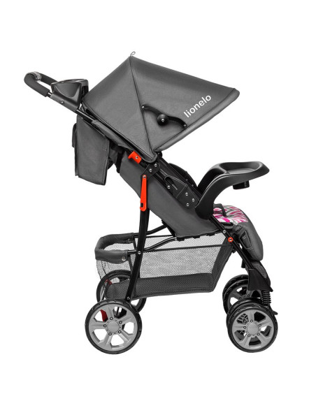 BN-LO-EMMA PLUS_PINK_SCANDI,Lionelo - Carucior sport Emma Plus, Cu tavita, 2 Suporturi pentru pahar, Geanta accesorii, Conform c