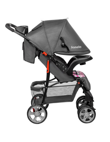 BN-LO-EMMA PLUS_PINK_SCANDI,Lionelo - Carucior sport Emma Plus, Cu tavita, 2 Suporturi pentru pahar, Geanta accesorii, Conform c