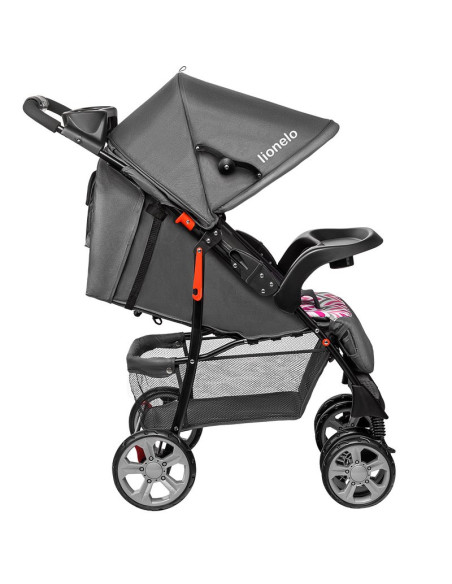 BN-LO-EMMA PLUS_PINK_SCANDI,Lionelo - Carucior sport Emma Plus, Cu tavita, 2 Suporturi pentru pahar, Geanta accesorii, Conform c