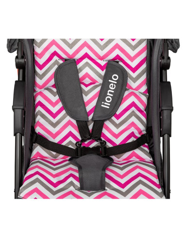 BN-LO-EMMA PLUS_PINK_SCANDI,Lionelo - Carucior sport Emma Plus, Cu tavita, 2 Suporturi pentru pahar, Geanta accesorii, Conform c