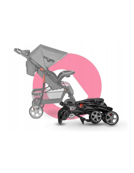 BN-LO-EMMA PLUS_PINK_SCANDI,Lionelo - Carucior sport Emma Plus, Cu tavita, 2 Suporturi pentru pahar, Geanta accesorii, Conform c
