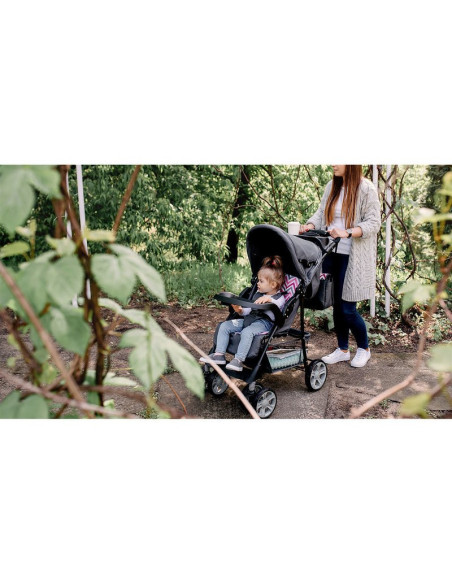 BN-LO-EMMA PLUS_PINK_SCANDI,Lionelo - Carucior sport Emma Plus, Cu tavita, 2 Suporturi pentru pahar, Geanta accesorii, Conform c