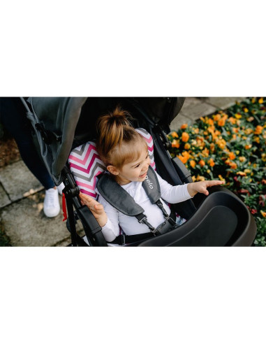 BN-LO-EMMA PLUS_PINK_SCANDI,Lionelo - Carucior sport Emma Plus, Cu tavita, 2 Suporturi pentru pahar, Geanta accesorii, Conform c