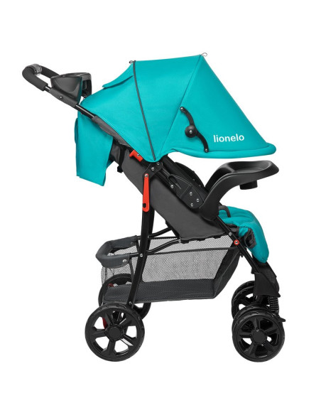 BN-LO-EMMA PLUS_VIVID_TURQUOISE,Lionelo - Carucior sport Emma Plus, Cu tavita, 2 Suporturi pentru pahar, Geanta accesorii, Confo