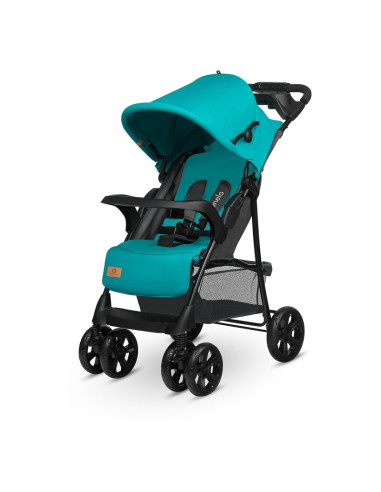 BN-LO-EMMA PLUS_VIVID_TURQUOISE,Lionelo - Carucior sport Emma Plus, Cu tavita, 2 Suporturi pentru pahar, Geanta accesorii, Confo