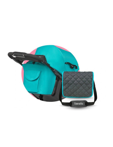 BN-LO-EMMA PLUS_VIVID_TURQUOISE,Lionelo - Carucior sport Emma Plus, Cu tavita, 2 Suporturi pentru pahar, Geanta accesorii, Confo
