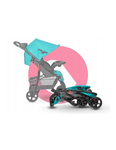 BN-LO-EMMA PLUS_VIVID_TURQUOISE,Lionelo - Carucior sport Emma Plus, Cu tavita, 2 Suporturi pentru pahar, Geanta accesorii, Confo