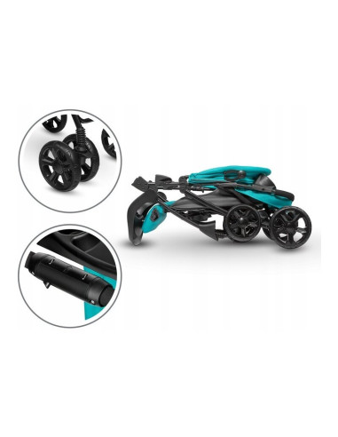 BN-LO-EMMA PLUS_VIVID_TURQUOISE,Lionelo - Carucior sport Emma Plus, Cu tavita, 2 Suporturi pentru pahar, Geanta accesorii, Confo