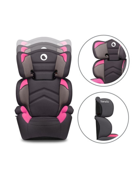 BN-LO-LARS_CANDY_PINK,Lionelo - Scaun auto Lars Candy Spatar detasabil, 15-36 Kg, Conform cu standardul european de securitate E