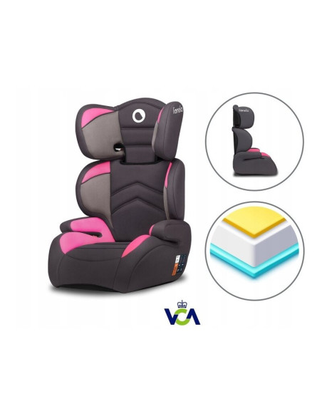 BN-LO-LARS_CANDY_PINK,Lionelo - Scaun auto Lars Candy Spatar detasabil, 15-36 Kg, Conform cu standardul european de securitate E