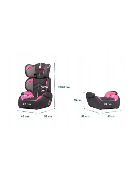 BN-LO-LARS_CANDY_PINK,Lionelo - Scaun auto Lars Candy Spatar detasabil, 15-36 Kg, Conform cu standardul european de securitate E
