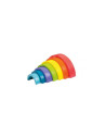 BN-80081,Joueco - Jucarie pentru stivuire din lemn certificat FSC, Curcubeu, 27x13.5 cm, 12 luni+, 7 piese, Multicolor