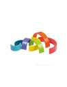 BN-80081,Joueco - Jucarie pentru stivuire din lemn certificat FSC, Curcubeu, 27x13.5 cm, 12 luni+, 7 piese, Multicolor