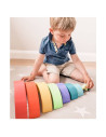 BN-80081,Joueco - Jucarie pentru stivuire din lemn certificat FSC, Curcubeu, 27x13.5 cm, 12 luni+, 7 piese, Multicolor